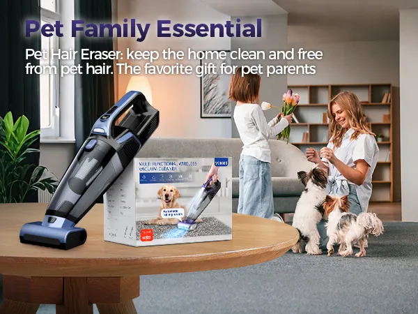 Different types of car vacuums and tools for removing pet hair.