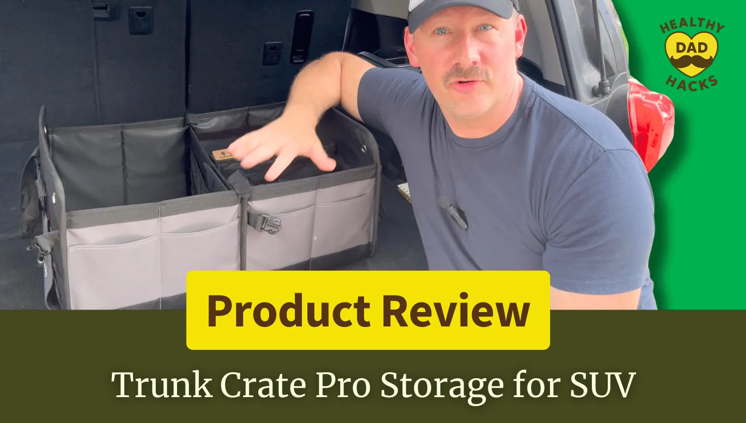 Five different SUV trunk organizer types displayed side by side