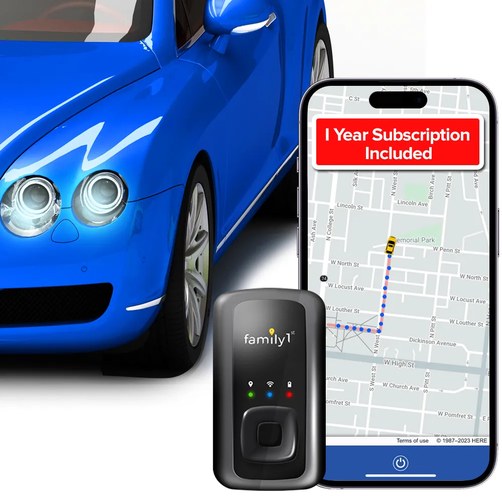 Hands installing a GPS tracker behind a car glove compartment trim.