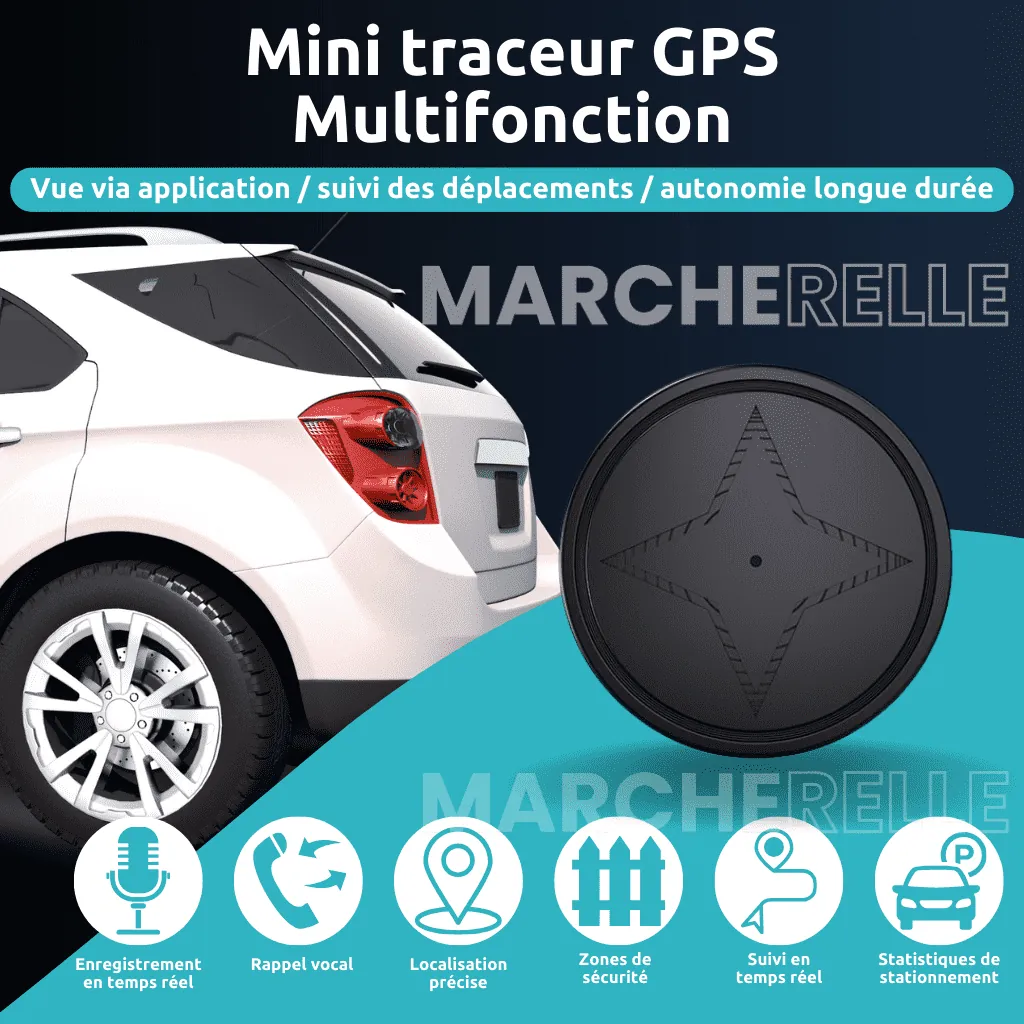 Smartphone map and standalone GPS tracker on a dark desk.