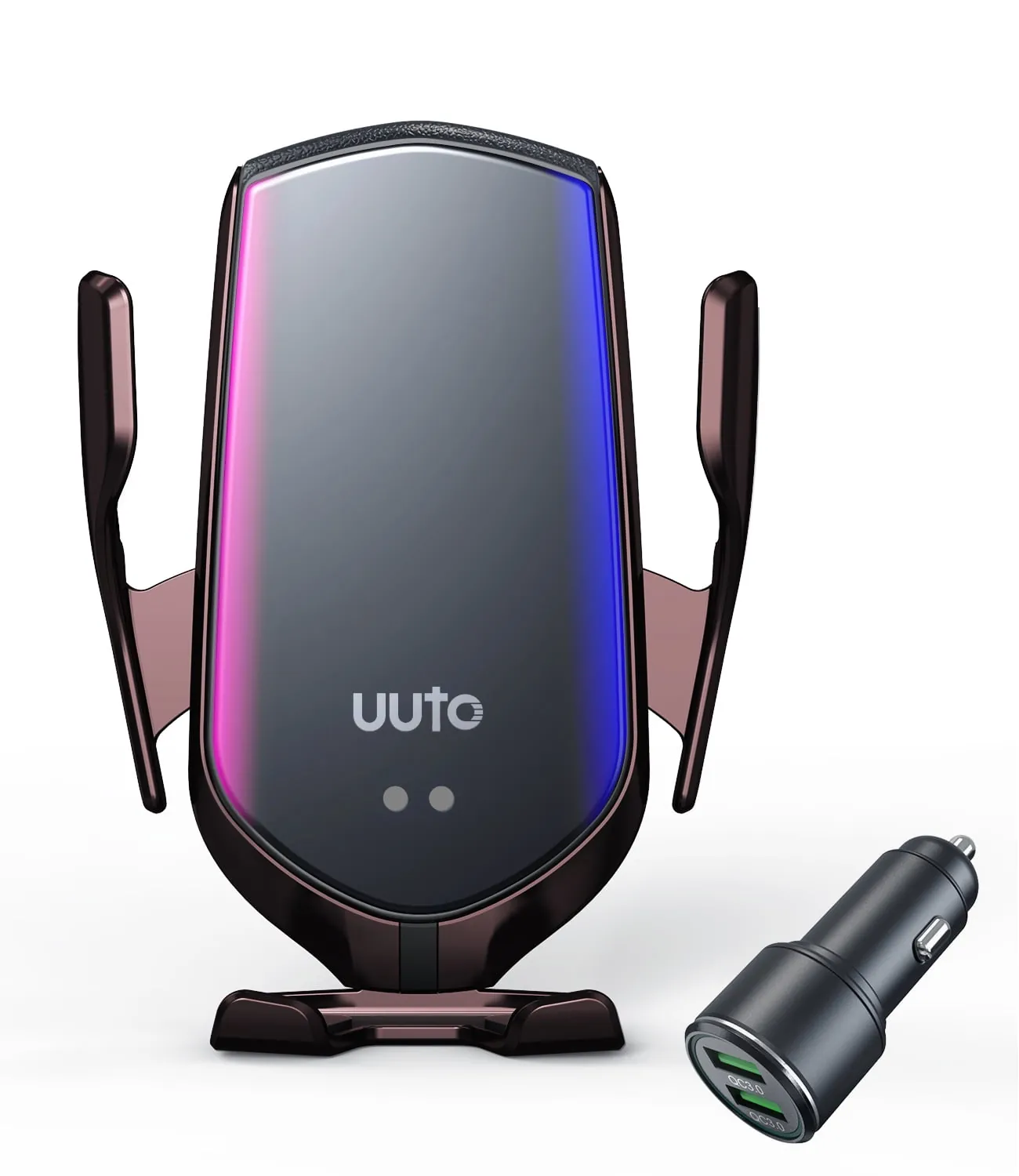 Suction cup wireless charger mounted on car windshield